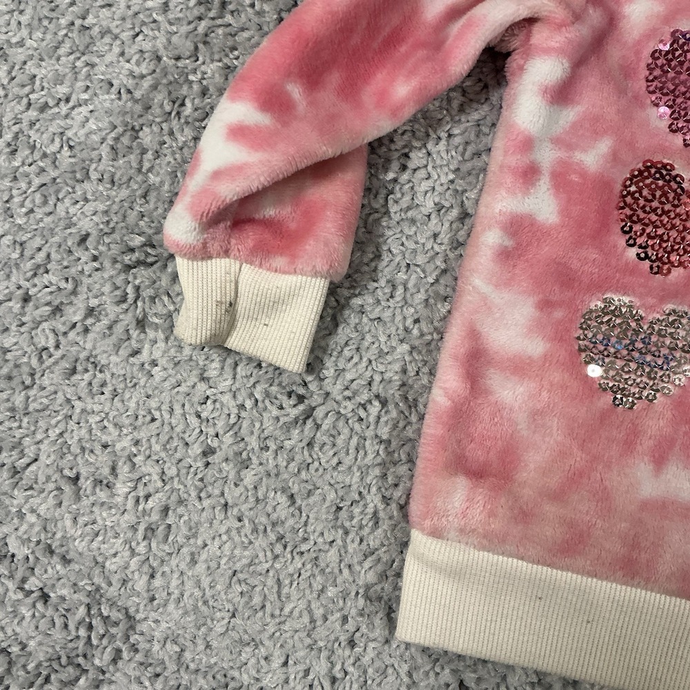 Disney Minnie Mouse Girls Pink Tie-Dye Sweatshirt with Sequins Size 2T - Picture 5 of 14